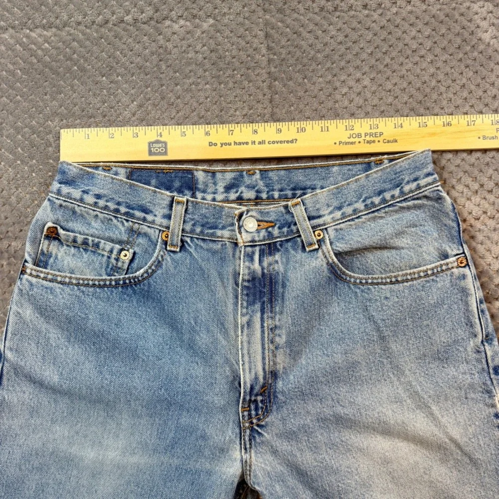 Levis 505 Mens Regular Fit Straight Leg Jeans Light Wash Blue 33x30 Denim Hemmed